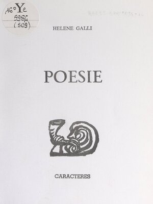 cover image of Poésie